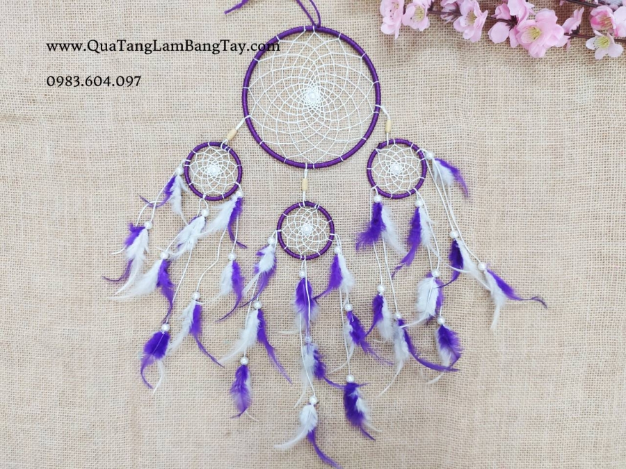 dreamcatcher màu tím trắng 